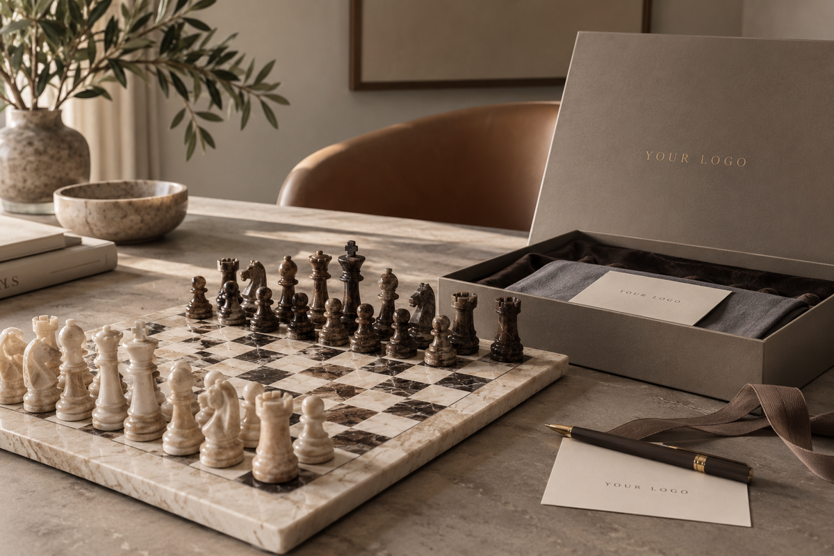 Marble Chess Sets for Corporate Gifts – Custom Branding