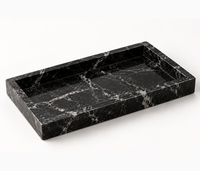 Black Marble Tray – Luxury Natural Stone Vanity & Decorative Tray