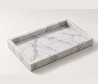 Carrara Marble Tray – Luxury Natural Stone Vanity & Decorative Tray