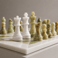 Close-up of white marble chess king and queen — Stone & Game