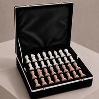 The Sienna — Red & White Marble Chess Set