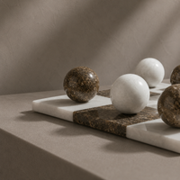 Brown and white marble tic tac toe board top view — Stone & Game
