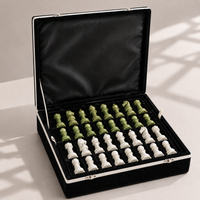 Green onyx marble chess set with velvet storage case — Stone & Game