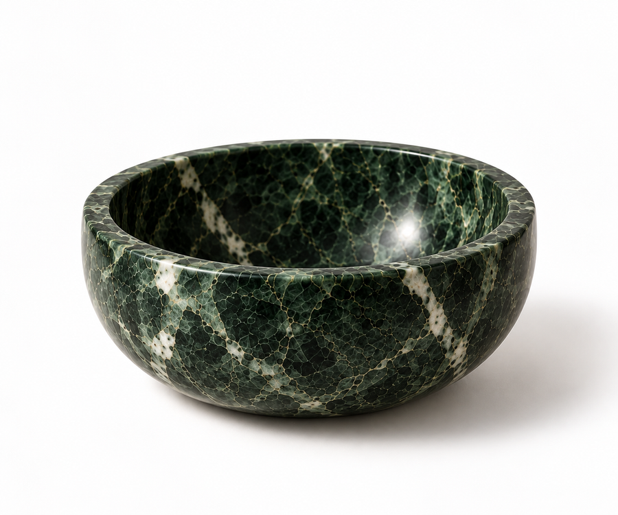 Handcrafted green marble decorative bowl – Stone & Gem