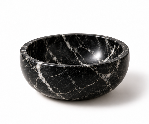 Handcrafted black marble decorative bowl – Stone & Gem